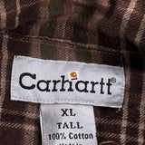 Tall Carhartt Flannel Shirt - XL Green Cotton