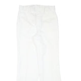 DICKIES Mens Cotton Blend White Regular Straight Trousers W30 L30 Workwear Zip
