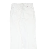 DICKIES Mens Cotton Blend White Regular Straight Trousers W30 L30 Workwear Zip