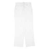 DICKIES Mens Cotton Blend White Regular Straight Trousers W30 L30 Workwear Zip