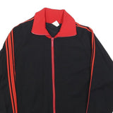Mens Black & Red Plain Zip Jacket M Polyester Blend Sport Casual Tracksuit Top