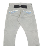 TIMEZONE Mens Jeans Beige Regular Straight Cotton Blend W36 L35 Zipper Pockets