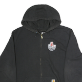 CARHARTT Mens Black Sharp Hills Zip Hoodie XL Boreal Construction Logo Workwear