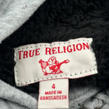 Age 4 True Religion Hoodie - Small Grey Cotton