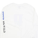 CHAMPION Mens White & Blue Duke Print Long Sleeve Crew Neck T-Shirt L