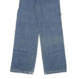 OKANAGAN Womens Jeans Blue Relaxed Wide-Leg Denim Medium W23 L30 Casual Pocket