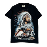 Lucky Boy Graphic T-Shirt - Medium Black Cotton