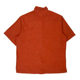 Caribbean Hawaiian Shirt - Large Orange Silk Blend