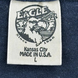 Single Stitch Eagle Graphic T-Shirt - Large Black Cotton