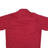 DOCKERS Mens Red Short Sleeve Cotton Blend Shirt M Casual Summer Button Front