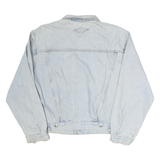 Mens Blue Denim Jacket Cotton Button Casual Vintage Style M Long Sleeve