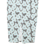 G21 Womens Blue & Black Floral Pencil Knee Length Cotton Blend Skirt M