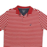 NAUTICA Mens Red & White Striped Short Sleeve Polo Shirt M Cotton Blend Classic