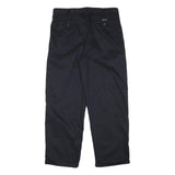 CHAPS Mens Cotton Blend Black Relaxed Straight Trousers W34 L29 Classic Zip