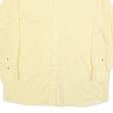 TOMMY HILFIGER Mens Yellow Cotton Blend Shirt 2XL Long Sleeve Classic Fit