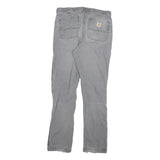 CARHARTT Mens Cotton Blend Grey Regular Straight Fit Trousers W32 L31 Workwear