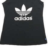 ADIDAS Womens Black Vest UK 10 Sleeveless Crew Neck Cotton Sports Casual