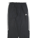 ADIDAS Mens Joggers Black & White L W34 L32 Elastic Tapered Fit Casual Gym Pants