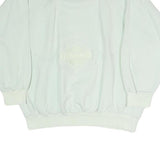 Womens White Sweatshirt Crew Neck S Cotton Blend Pullover Plain Casual Top