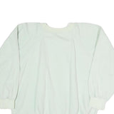 Womens White Sweatshirt Crew Neck S Cotton Blend Pullover Plain Casual Top