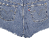 LEVI'S Womens Denim Blue Cut-Off Shorts L W30 Classic Cotton Blend