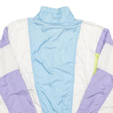 BOCCO Womens White Blue & Purple Lightweight Zip Jacket S Nylon Plain Vintage