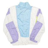 BOCCO Womens White Blue & Purple Lightweight Zip Jacket S Nylon Plain Vintage