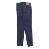 LEVI'S Womens Blue Slim Skinny Denim Medium W25 L24 Distressed Raw Hem Jeans
