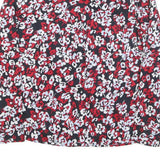 TOMMY HILFIGER Womens Red & White Floral Printed Shirt Long Sleeve Collared M