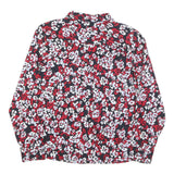 TOMMY HILFIGER Womens Red & White Floral Printed Shirt Long Sleeve Collared M