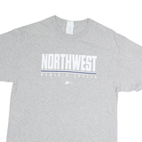 PORT & COMPANY Mens Grey Northwest Women's Soccer Graphic T-Shirt M Crew Neck