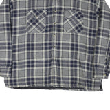 GREAT NORTHWEST Mens Blue & Grey Check Shirt 2XL Cotton Blend Casual Button Up