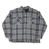 GREAT NORTHWEST Mens Blue & Grey Check Shirt 2XL Cotton Blend Casual Button Up