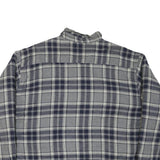 GREAT NORTHWEST Mens Blue & Grey Check Shirt 2XL Cotton Blend Casual Button Up