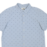 THE NORTH FACE Mens Blue Shirt L Cotton Blend Lightweight Short Sleeve Casual
