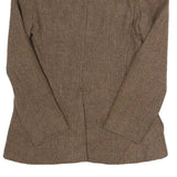 LARRY LEVINE Womens Brown Wool Check Single Breasted Blazer Jacket S Wool