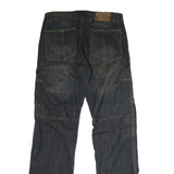 AJAYS Mens Cotton Blue Regular Straight Denim W32 L34 Zip Jeans Casual Wear