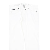 CALVIN KLEIN JEANS Womens White Regular Straight Denim W34 L28 Zip Cotton Blend