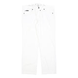 CALVIN KLEIN JEANS Womens White Regular Straight Denim W34 L28 Zip Cotton Blend