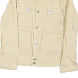 L.J Womens Beige Button Cotton Blend Jacket S Casual Classic Cotton Blend