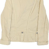 L.J Womens Beige Button Cotton Blend Jacket S Casual Classic Cotton Blend