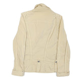 L.J Womens Beige Button Cotton Blend Jacket S Casual Classic Cotton Blend