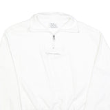 CHAMPION Womens White 1/4 Zip Sweatshirt M Cotton Blend Casual Pullover