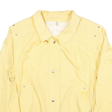 Womens Yellow Coach Jacket UK 12 Polyester Blend Woven Plain Button Long Sleeve