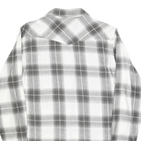 WRANGLER Mens White & Grey Checked Western Shirt M Cotton Blend Long Sleeve