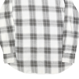 WRANGLER Mens White & Grey Checked Western Shirt M Cotton Blend Long Sleeve