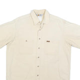 CARHARTT Mens Beige Cotton Blend Short Sleeve Shirt L Workwear Casual