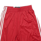 ADIDAS Mens Red Casual Polyester Shorts L W30 Three Stripes