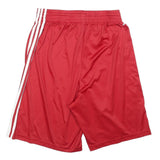 ADIDAS Mens Red Casual Polyester Shorts L W30 Three Stripes