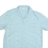 VANS Mens Blue Short Sleeve Patterned Shirt M Cotton Blend Casual Summer